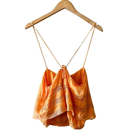 Free People Home Again Lace Trim Crop Top Size S Small NWT - Picture 4 of 8